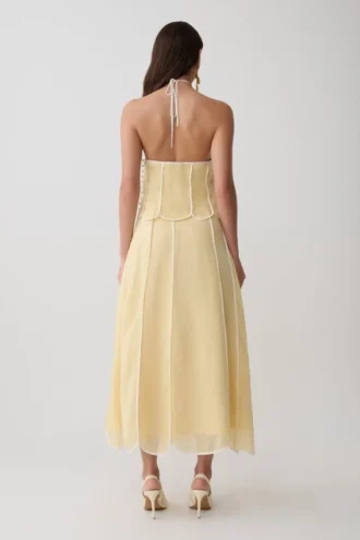 Georgia Panelled Midi Skirt – Butter Georgia Panelled Midi Skirt – Butter