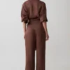 Gia Wrapped Tie Satin Pants – Chocolate
