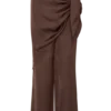 Gia Wrapped Tie Satin Pants – Chocolate