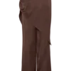 Gia Wrapped Tie Satin Pants – Chocolate