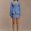 Gina Suiting Mini Skirt – Ocean Blue