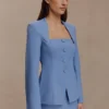 Gina Suiting Mini Skirt – Ocean Blue