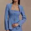 Gina Suiting Mini Skirt – Ocean Blue