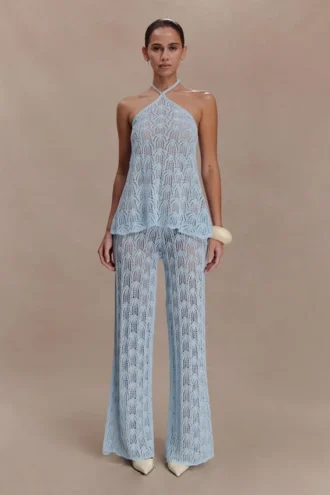 Glinda Crochet Pants – Light Blue
