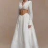 Greta Gathered Maxi Skirt – White