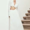 Greta Gathered Maxi Skirt – White