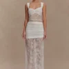 Guinevere Lace And Mesh Maxi Skirt – Ivory Guinevere Lace And Mesh Maxi Skirt – Ivory