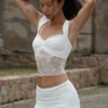 Guinevere Lace And Mesh Top – Ivory Guinevere Lace And Mesh Top – Ivory