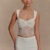 Guinevere Lace And Mesh Top – Ivory Guinevere Lace And Mesh Top – Ivory