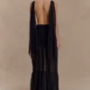 Haille Knit Chiffon Maxi Dress – Black Haille Knit Chiffon Maxi Dress – Black