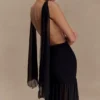 Haille Knit Chiffon Maxi Dress – Black Haille Knit Chiffon Maxi Dress – Black
