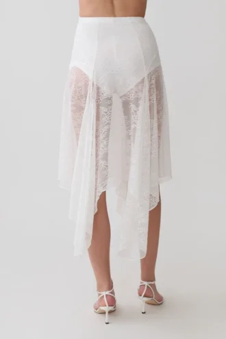 Haime Lace Hankie Midi Skirt – Ivory
