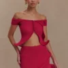 Haisley Off Shoulder Knit Top – Raspberry Haisley Off Shoulder Knit Top – Raspberry