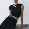 Haven Slinky Twist Midi Skirt – Black