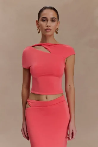 Haven Slinky Twist Top – Coral