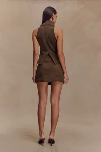 Hayes Faux Suede Belted Mini Skirt – Chocolate Hayes Faux Suede Belted Mini Skirt – Chocolate