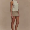 Birdie High Neck Sleeveless Top – Ivory