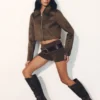 Birdie Fold Over Shorts – Chocolate Birdie Fold Over Shorts – Chocolate