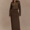 Hayes Faux Suede Collared Jacket – Chocolate Hayes Faux Suede Collared Jacket – Chocolate