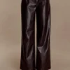 Henry Croc Faux Leather Straight Leg Pants – Dark Chocolate Henry Croc Faux Leather Straight Leg Pants – Dark Chocolate