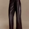 Henry Croc Faux Leather Straight Leg Pants – Dark Chocolate Henry Croc Faux Leather Straight Leg Pants – Dark Chocolate