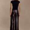 Henry Croc Faux Leather Straight Leg Pants – Dark Chocolate Henry Croc Faux Leather Straight Leg Pants – Dark Chocolate