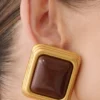 Inaya Square Stud Earring – Gold