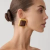Inaya Square Stud Earring – Gold