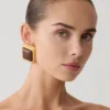 Inaya Square Stud Earring – Gold