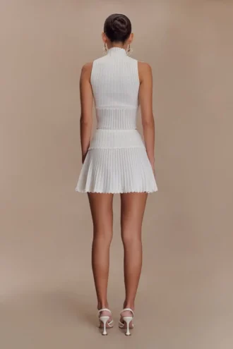 Indy Pointelle Knit Mini Skirt – Ivory Indy Pointelle Knit Mini Skirt – Ivory