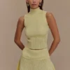 Indy Pointelle Knit Top – Lemon