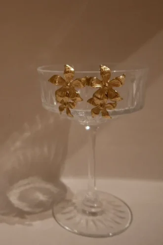 Infatuated Drop Flower Earrings – Gold