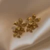 Infatuated Drop Flower Earrings – Gold Infatuated Drop Flower Earrings – Gold