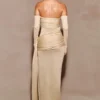 Ingrid Metallic Knit Maxi Dress – Bronze