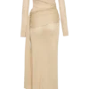 Ingrid Metallic Knit Maxi Dress – Bronze