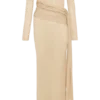Ingrid Metallic Knit Maxi Dress – Bronze