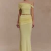 Irene Gathered Knit Maxi Skirt – Lemon Irene Gathered Knit Maxi Skirt – Lemon
