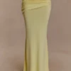 Irene Gathered Knit Maxi Skirt – Lemon Irene Gathered Knit Maxi Skirt – Lemon
