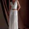 Jacinda Cotton Maxi Skirt – White Jacinda Cotton Maxi Skirt – White