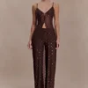 Jackie Diamante Straight Leg Pants – Chocolate Jackie Diamante Straight Leg Pants – Chocolate
