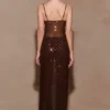 Jackie Longline Diamante Top – Chocolate Jackie Longline Diamante Top – Chocolate