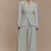 Jameson Cinched Suiting Blazer – Light Sage