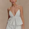 Janayia Cotton Beaded Top – White Janayia Cotton Beaded Top – White