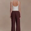 Janayia Cotton Wide Leg Pants – Dark Espresso Janayia Cotton Wide Leg Pants – Dark Espresso