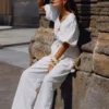 Janayia Cotton Wide Leg Pants – White Janayia Cotton Wide Leg Pants – White