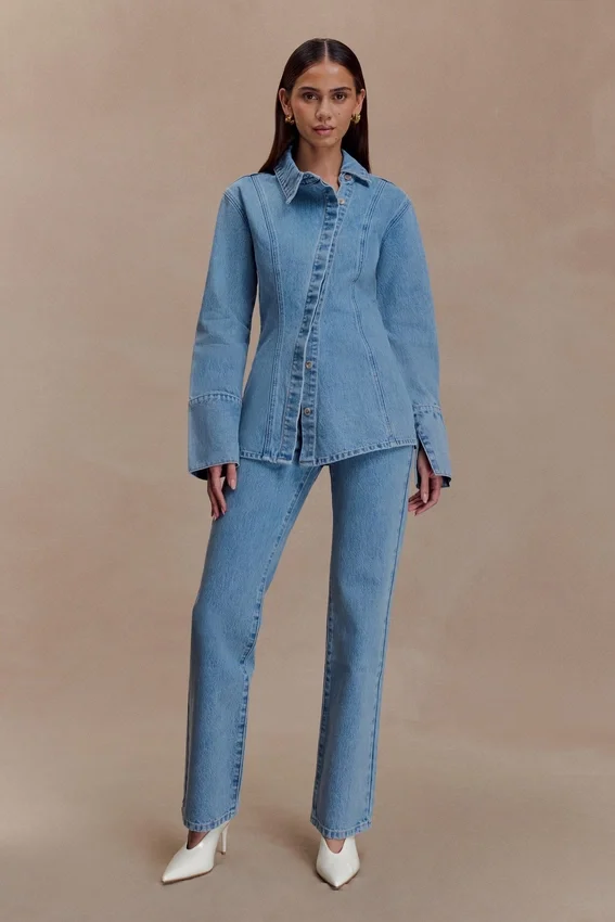 Janine High Waisted Straight Leg Jeans – Classic Blue Janine High Waisted Straight Leg Jeans – Classic Blue