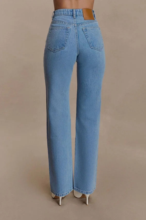Janine High Waisted Straight Leg Jeans – Classic Blue Janine High Waisted Straight Leg Jeans – Classic Blue