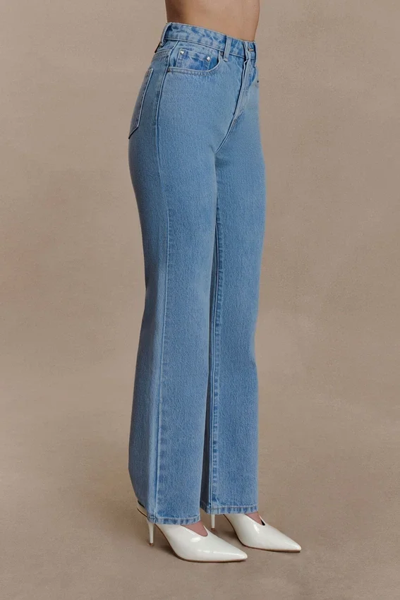Janine High Waisted Straight Leg Jeans – Classic Blue Janine High Waisted Straight Leg Jeans – Classic Blue
