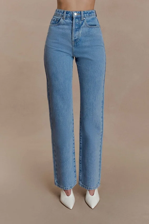 Janine High Waisted Straight Leg Jeans – Classic Blue Janine High Waisted Straight Leg Jeans – Classic Blue