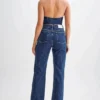 Janine High Waisted Straight Leg Jeans – Dark Blue Janine High Waisted Straight Leg Jeans – Dark Blue